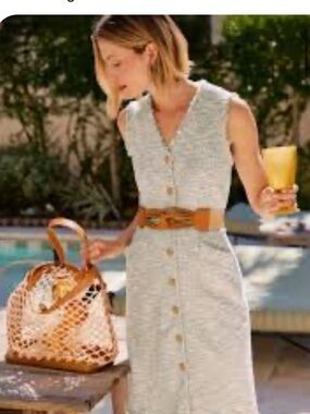 J. McLaughlin wynonna dress green Button-Front Sleeveless Dress with Belt 4